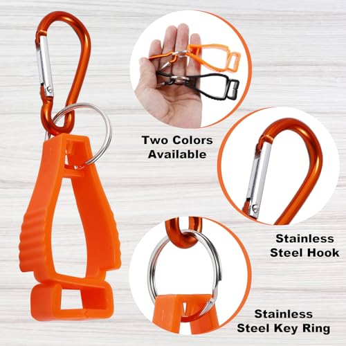 20 PCS Glove Clips for Work, Glove Holder Clips for Belt Loop, Work Safety Glove Keeper for Construction Workers (Black & Orange)