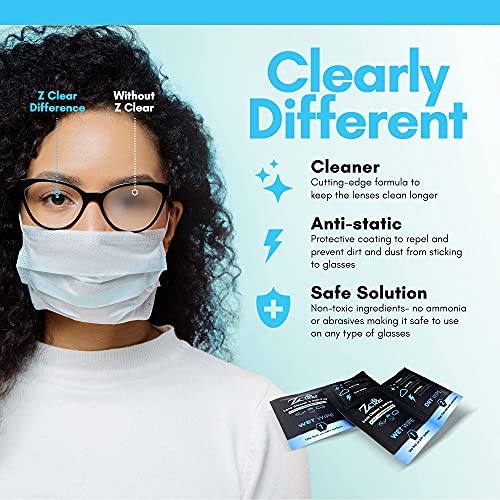 Anti-Fog Disposable lens Wipe | Easy to Use Lens Cleaner | Anti Static for Glasses | Eye glasses | Goggles | Sunglasses | Anti Reflectives | Swim Goggles | Visors | Scuba Mask | VR | Eyeglasses