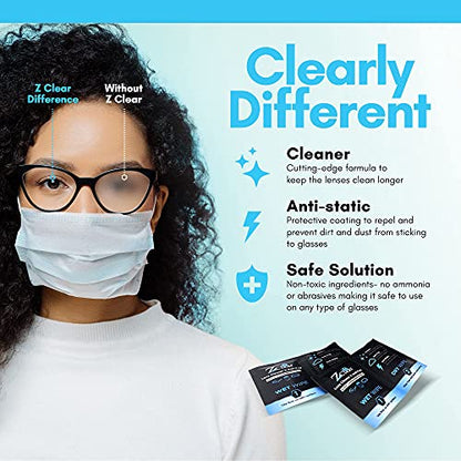 Anti-Fog Disposable lens Wipe | Easy to Use Lens Cleaner | Anti Static for Glasses | Eye glasses | Goggles | Sunglasses | Anti Reflectives | Swim Goggles | Visors | Scuba Mask | VR | Eyeglasses