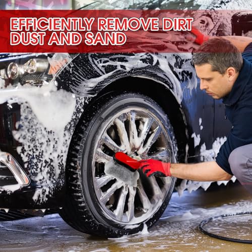 LemonRoad 5 Pack Car Wash Brushes Wheel Cleaner and Tire Brush for Car Detailing Bristle Fender Cleaning Supplies 10.3 inch Short Handle for Rim Carpet Truck SUV Moto RV Motorcycle