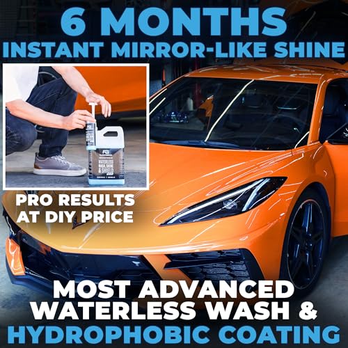 Flowgenix™ Waterless Car Wash Spray - Grand Finale - Motorcycle Cleaner & Car Wax Polish (1 Gal or 128 oz) - Ceramic Coating - Quick Detailer Spray to Make Your Vehicle Shine - color: Waterless Car Wash Spray (1 Gallon)