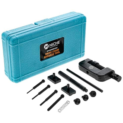 NICHE Chain Cutter Breaker Rivet Tool Kit for 25 to 630 ATV Bike Motorcycle Chains 13-Piece Set with Carrying Case