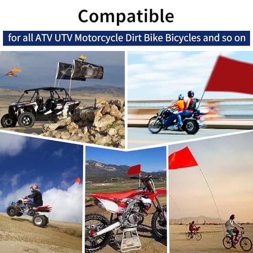 1Pcs 1/4'' Flag Poles Compatible with All ATV UTV Motorcycle Dirt Bike All (Blue) - color: Blue