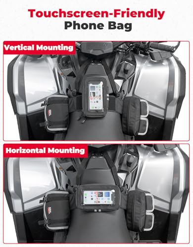 KEMIMOTO ATV Saddle Bag Tank Bag, Water-Resistant Motorcycle Gas Tank Bag for ATV Motorcycle Snowmobile Compatible with Polaris Sportsman Can Am Outlander Cfmoto Cforce FourTrax Grizzly