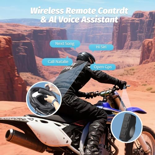 OBEST Motorcycle Bluetooth Headset with Charging Case, Helmet Bluetooth Speaker with Microphones & LED Display, 1900mAh Battery with 50Hours Work Time Wireless Headsets for Riding and Skiing