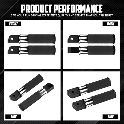 Motorcycle Passenger Foot Pegs Rear Footrest Fit for Softail Breakout 114 FXBR Deluxe FLFB Low Rider FXLR Street Bob FXBB FXDR LiveWire (Black) - color: Black