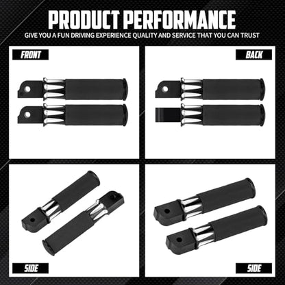Motorcycle Passenger Foot Pegs Rear Footrest Fit for Softail Breakout 114 FXBR Deluxe FLFB Low Rider FXLR Street Bob FXBB FXDR LiveWire (Black) - color: Black