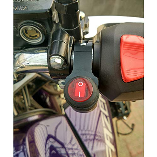 12V Waterproof 7/8 Inch Motorcycle Handlebar LED On Off Switch Motorcycle Headlight Handlebar Switch for Motorcycles Bicycle Motorbike ATVS Scooters Snowmobiles