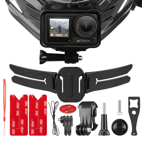 Helmet Chin Mount for Action Cameras, Universal GoPro Chin Mount with Straps, Compatible with GoPro Hero, Insta360, DJI Osmo Action, Motorcycle Full Face Helmets