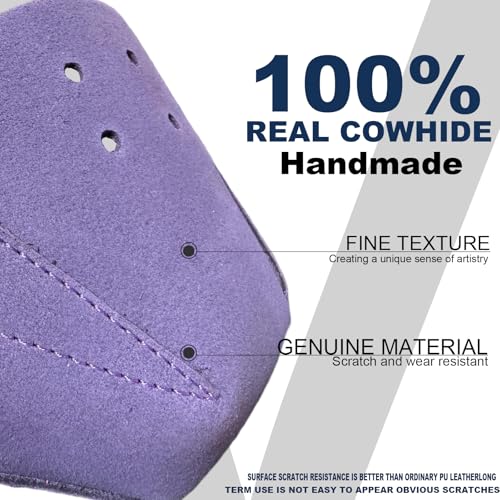 100% Real Cowhide | Toe Cap Guard Protectors | Roller Skate Derby Speed 1 Pair(Purple) - color: Purple