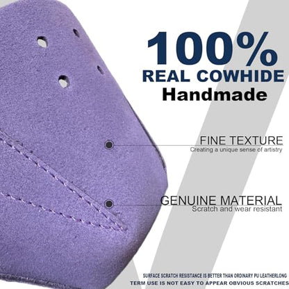 100% Real Cowhide | Toe Cap Guard Protectors | Roller Skate Derby Speed 1 Pair(Purple) - color: Purple