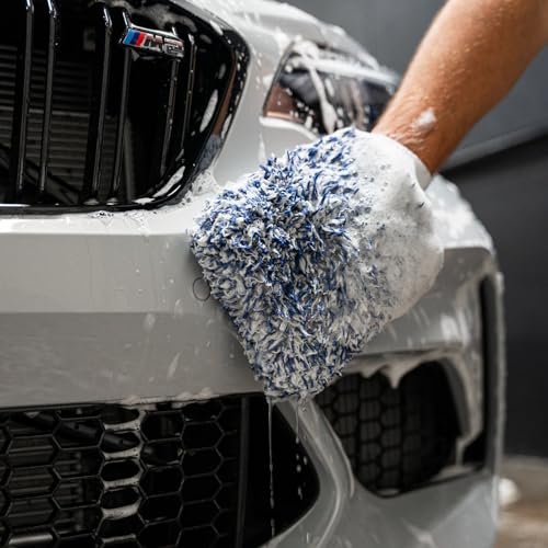 Gyeon Smoothie EVO Microfiber Car Wash Mitt Edgeless Synthetic Korean Microfiber Wash Glove Scratch‑Free Paint Safe Car Detailing Tool Professional Grade Gloss Enhancing Dirt Lifting Mitt