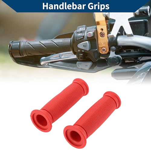 7/8" 22mm 15/16" 24mm Universal Motorcycle Hand Grips Cover Non Slip Rubber Handlebar Grips for Motorcycle Scooter Bicycle ATV Red 1 Pair