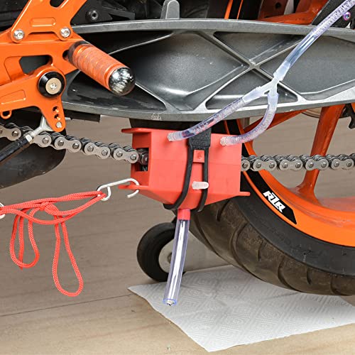 Motorcycle Chain Cleaning Machine Kit Lube Device Lubricating Accessory Chain Maintenance Brush Gear Cleaner Tool Washing Chains Cleaner Fits for All Model (Red) - color: Red