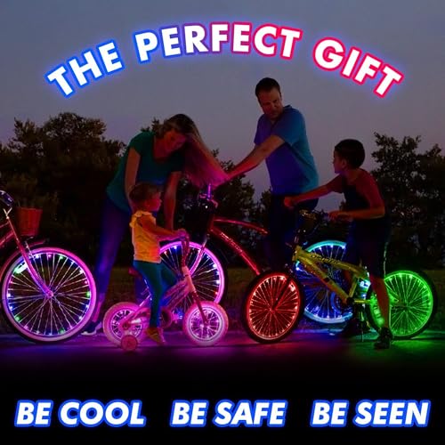Activ Life 2-Tire Pack LED Bike Wheel Lights with Batteries Included, Get 100% Brighter and Visible from All Angles for Ultimate Safety and Style - color: Galactic