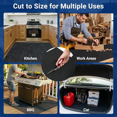 FLEXIMOUNTS 6x5 Ft Extra Large Garage Floor Mat - Waterproof Oil Absorbent Surface, Stay-in-Place Garage Flooring Roll for Under Car - size: 6' x 5'