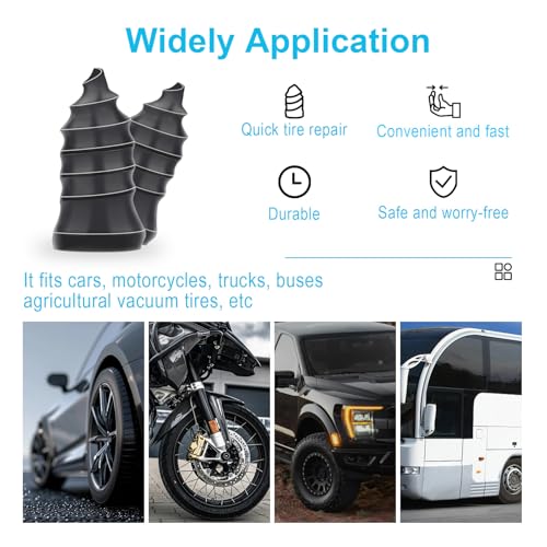 40pieces of tire Repair Rubber Bolts, tire Screw Plug Quick Repair Tool, Vacuum tire Repair kit with Spiral Rubber Bolts, Suitable for Various Types of Vacuum Tires