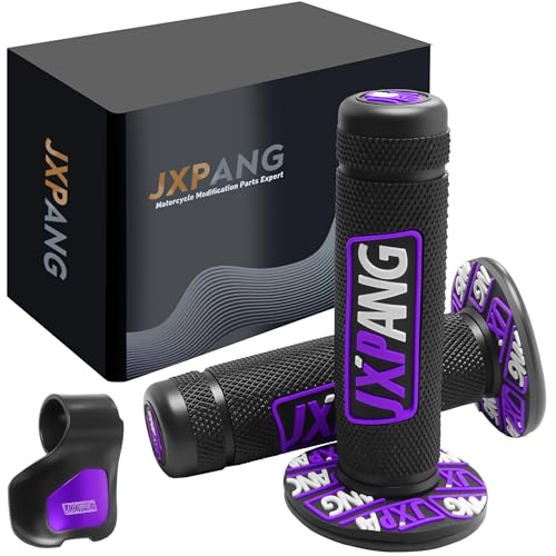 7/8" Motorctcle Handlebar Grips, Non Slip Dirt Bike Hand Handlebar Glue Left & 22mm Right & 24mm Universal for Motercross Most Pit Bike ATV UTVKLX KX EXC XC SX CRF CR YZ WR - color: Style-A-Purple