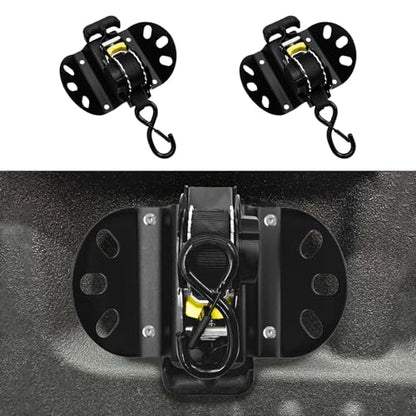 Retractable Ratchet Straps for Ford F-150 2015-2025 | Locking S-Hook Truck Bed Tie Downs Heavy Duty Bed Mounted Ratchet With Safety Lock No Drill Install Auto-Retract Tie Downs - size: F150