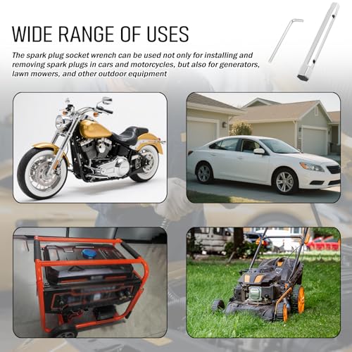 OEM#19576S/19374S Spark Plug Wrench,16mm(5/8") & 21mm(13/16") Double End Spark Plug Tool,High Torque Sparks Plugs Socket with Assist Holes for Car,Motorcycle,Lawn Mower