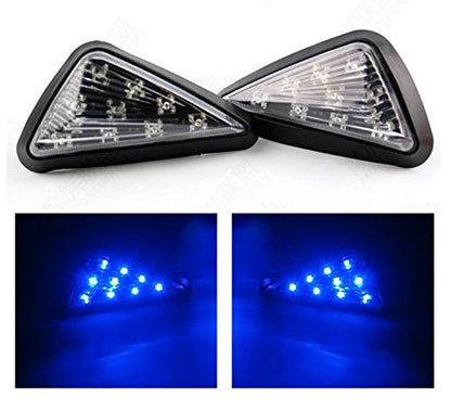 Triangle Flush LED Motorcycle Turn Signals Blinkers Indicator Lights 1 Pair (Blue) - color: Blue