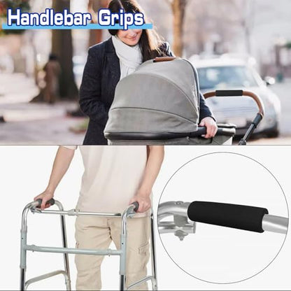 16Pcs Handle Grips Set with Hook Surface and Hairline Backing Strips, Shock Absorption Foam Handle Covers, Comfort Buffer Tube Cover, Bike Grips Wrap for Strollers Home Fitness Equipment