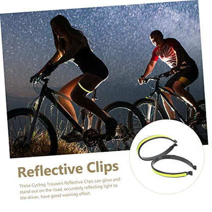 2pcs Reflective Cycling Trouser Clips Ankle Cuffs for Night Riding Enhanced Visibility for Safety Bike Accessory for Outdoor Sports