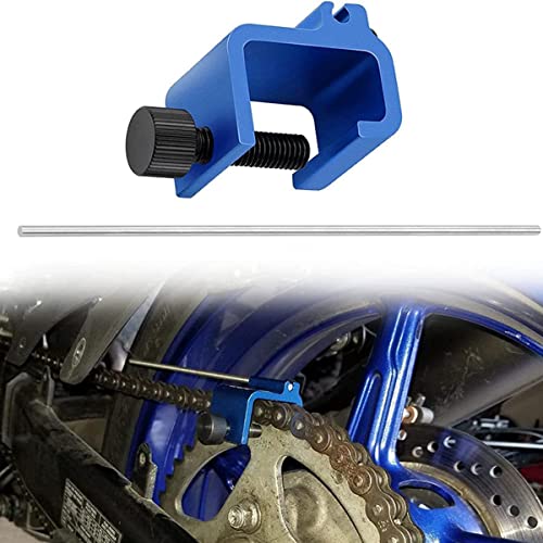 US Motorcycle Chain Alignment Tool Aluminium Alloy Sprocket Chain Adjusting Tool Universal Quick Accurate Motorbike Chain Alignment Tool Repair Accessories Tool for Motorcycles ATVs(Blue)