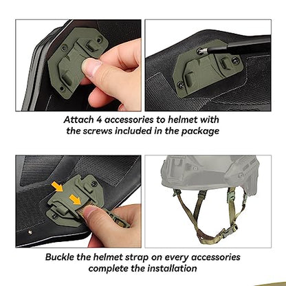 Tactical Helmet Chin Strap Adjustable Dial 4 Points Suspension System with Bolts and Screws for Tactical Fast MICH Bump Helmet Accessory - color: Style 3-Green