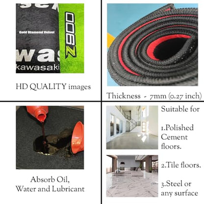 Motorcycle Garage Mat for Ducati Bikes, Motorcycle Mat for Garage, Panigale, Superleggera, Streetfighter, Diavel, Panigale V4, Panigale V2, Motorbike Mat for Ducati Bikes, Parking Carpet for Ducati