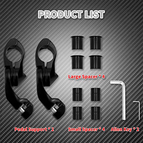 Motorcycle Adjustable Short Angled Highway Foot Pegs Mount Kit Fits For Harley Touring Road King Road Glide Electra Glide Softail Dyna Sportster For 32mm 1.25" 1-1/4" Engine Guards Black