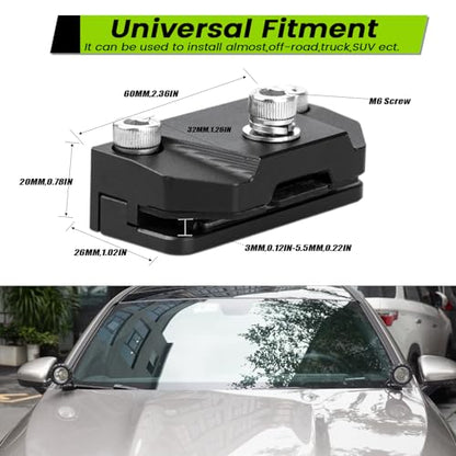 Ditch Light Brackets Hood Mount - 2PCS Universal LED Light Bar Mounting Brackets Hood Hinge Pillar Pod Fog Light Mounts Clamp M6 for Car Truck Off-Road Accessories No Drilling CNC Aluminum Black