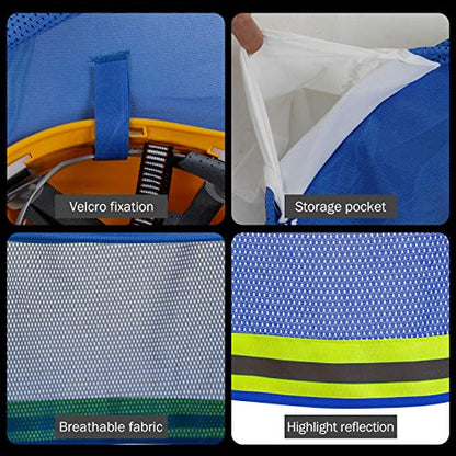 TCCFCCT Hard Hat Sun Shade, Neck Cover, Full Brim Sun Visor and Bandana Headband Face Scarf, 2 Packs, Blue - color: Sun Shade 1+bandana 1 Blue