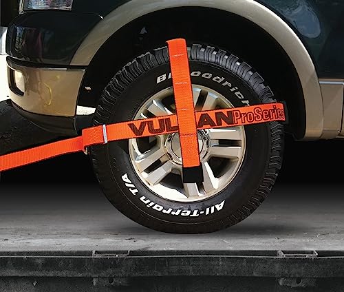 VULCAN Car Tie Down with Snap Hook - Adjustable Loop - 4 Pack - PROSeries - 3,300 Pound Safe Working Load - size: VULCAN PROSeries