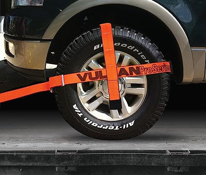 VULCAN Car Tie Down with Snap Hook - Adjustable Loop - 4 Pack - PROSeries - 3,300 Pound Safe Working Load - size: VULCAN PROSeries