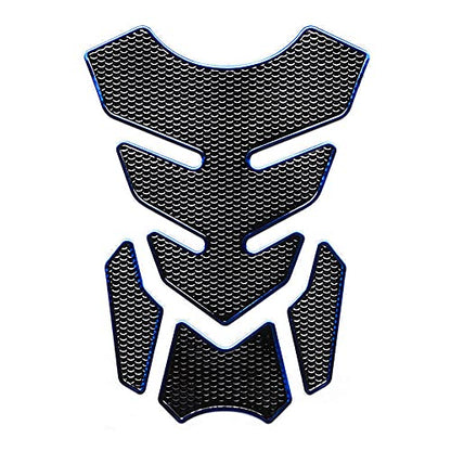 1 Set Universal 3D Motorcycle Gas Tank Sticker, Fuel Tank Protector Decal Pad Self-adhesive and Waterproof - Blue - color: Blue