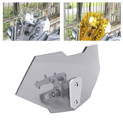Motorcycle Windscreeb Extension, Wind Deflector Windscreen Extension for Motorbike, Windscreeb Acrylic Heightened Adjustable Clip On (Smoky Gray) - size: Smoky Gray