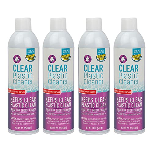 Invisible Glass 91014-4PK Clear Plastic Cleaner – Cleans and Protects Plastic on Electronics, Appliances, Eyewear, Cars, Trucks, RVs, Boats & More, Helps Prevent Fog and Static – 19 oz (Pack of 4) - size: 19 Ounce (Pack of 4)