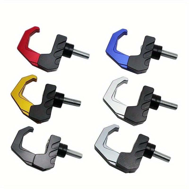1pc Motorcycle Helmet Holder CNC Aluminum Luggage Bag Hook Holder Hanger Hooks Motorbike Scooter Helmet Bags Gadget Glove Hooks (red)