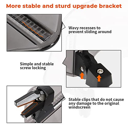 Motoparty Universal Adjustable Clip-on - Motorcycle Windshield Extension - Fits for Honda Suzuki Kawasaki Yamaha BMW Buell Ducati Aprilia and More Motorcycle Windshields (Clear)