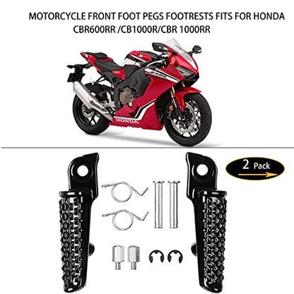 Front Rear Foot Pegs Footrests Pedals for Honda CBR1000RR 2004-2014, CBR600RR 2003-2023, CB1000R 2008-2014 Models (Front +Rear-Balck) - color: (front +Rear)-balck