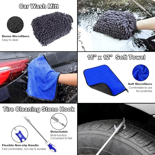 12Pcs Wheel Brush Kit for Cleaning Wheel and Tire, Wheel and Rim Brush, Car Detailing Brushes, Tire Brush, Bendable & Durable Car Wheel Rim Cleaner Brush Set,Car Detailing Cleaning Brush Supplies Kit - color: Black