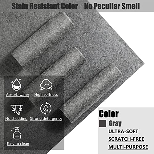 KTT Microfiber Cleaning Cloth, 12" x 16", 8 Pack | Reusable Microfiber Cleaning Cloth, Lint Free, For Home, Window, Mirror Glass and Cars - color: Dark Grey 8p
