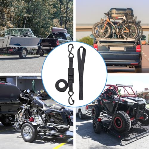Cam Buckle tie Down Straps 6 Feet 1200lbs Break Strength, 4pcs Heavy Duty tie Down Straps with Hooks and Soft Loops for Motorcycle, Dirt Bike, Trucks, Kayak, Car - size: 1"x6' 4pcs