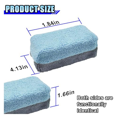 12PCS Ceramic Coating Applicator Sponge, 4.13'' x 1.84'' Microfiber Car Detailing Applicator Pad, Rectangular Car Foam Cleaning Pad, Auto Polishing Pad for Wax, Paint, Sealant (Blue) - color: Blue