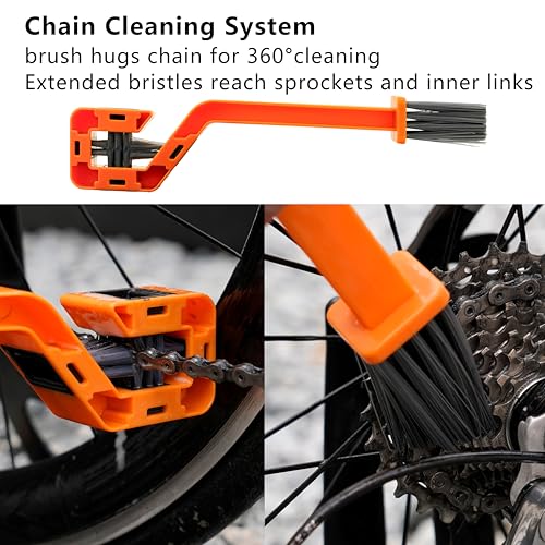 Thinvik Bike Lube and Cleaner Set with 500ml Chain Cleaner, 60ml Dry Lubricant and 4 Brush Tools for Cleaning Chains, Chainrings, Freewheel/Cassette(Dry Lube) - size: Dry Lube