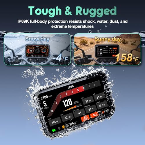 LBW 6" Motorcycle CarPlay GPS Navigation Fit for BMW with Wonder Wheel, Wireless Bluetooth, 1200 Nits Waterproof HD Touch Screen, Plug&Play, Support Voice Control, TPMS/Light Sensor/Siri, Android Auto - size: BM 6"+Native control+Lossless Installation
