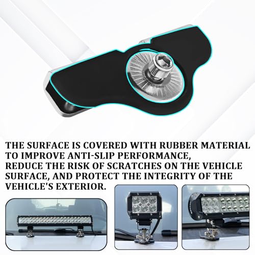 LED Ditch Light Bar Mounting Brackets, Ditch Light Brackets LED Work Lights Base Pods Clamp Holder, Adjustable Pillar Hood Mount Light Bar Bracket No Drilling Universal for Car SUV Truck(2PCS)