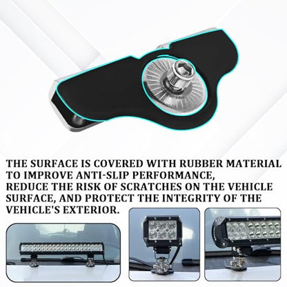 LED Ditch Light Bar Mounting Brackets, Ditch Light Brackets LED Work Lights Base Pods Clamp Holder, Adjustable Pillar Hood Mount Light Bar Bracket No Drilling Universal for Car SUV Truck(2PCS)