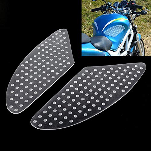 Motorcycle Universal Gas Tank Pad Gas Fuel Knee Grip Decal Protector Traction Side Pads Compatible with 1000RR Z1000 FZ1 R6 and More Transparent - color: Transparent